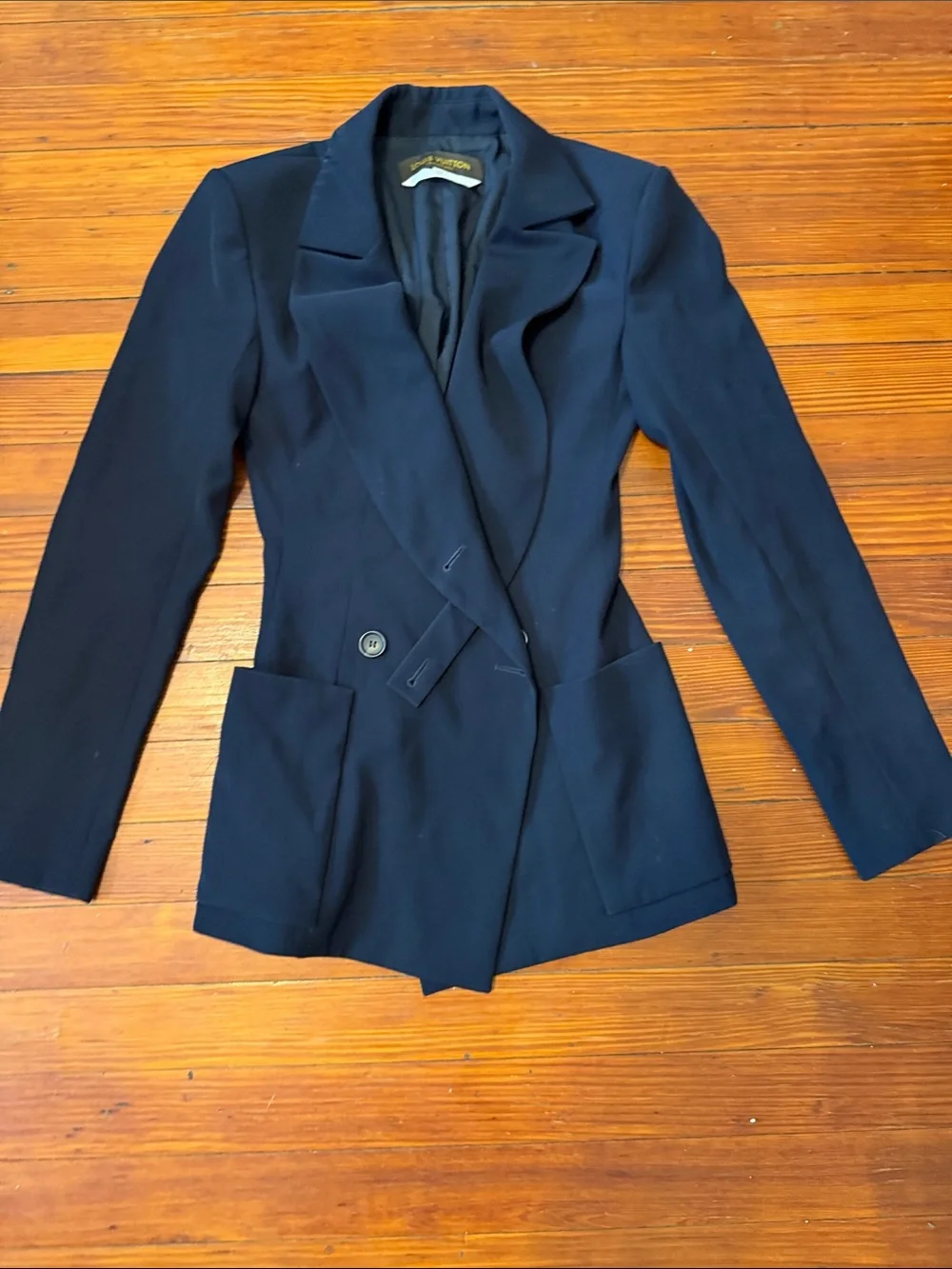 Authentic Louis Vuitton Navy Double-Breasted Blazer size 32